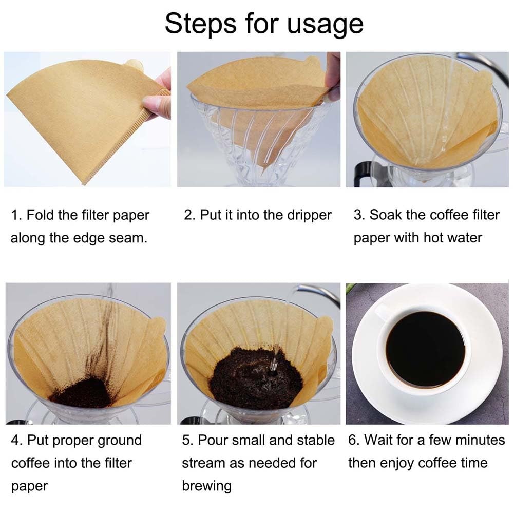 Cone Coffee Filters Size 02, 200 Count 1-4 Cups V02-200, Natural 200