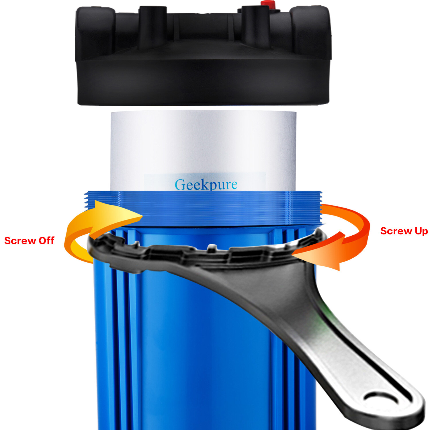 Geekpure Whole House 4.5″ x 10″ Big Water Filter Housing 1″NPT Pack 2