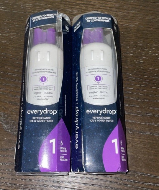 2 PACK ΕVΕRYDROP ΕDR1RXD1 Refrigerator ICE Wate Filter 1 Replacement White US