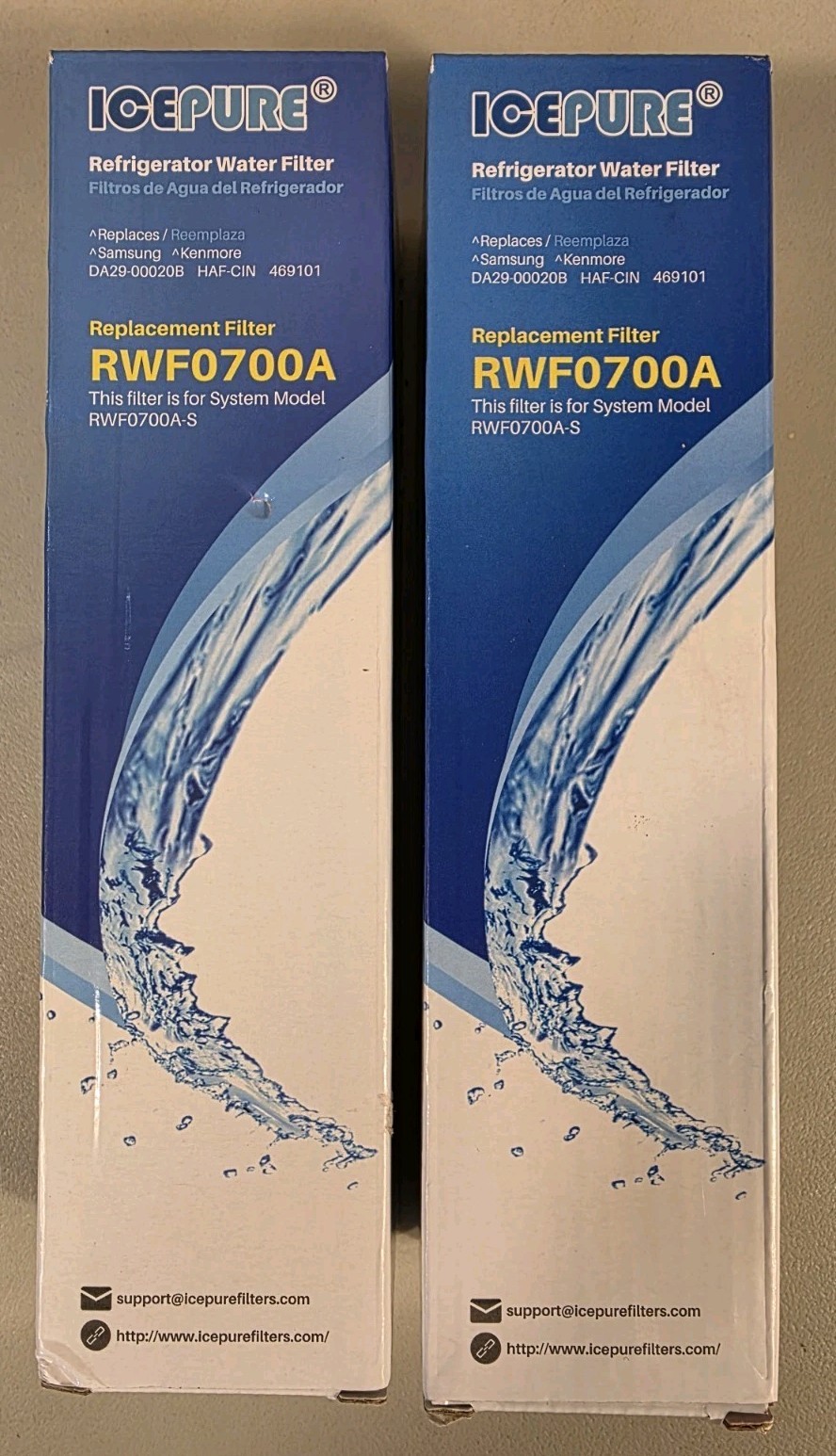 IcePure RWF4700AC Refrigerator Water Filter Replacement New In Box (Lot Of 2)