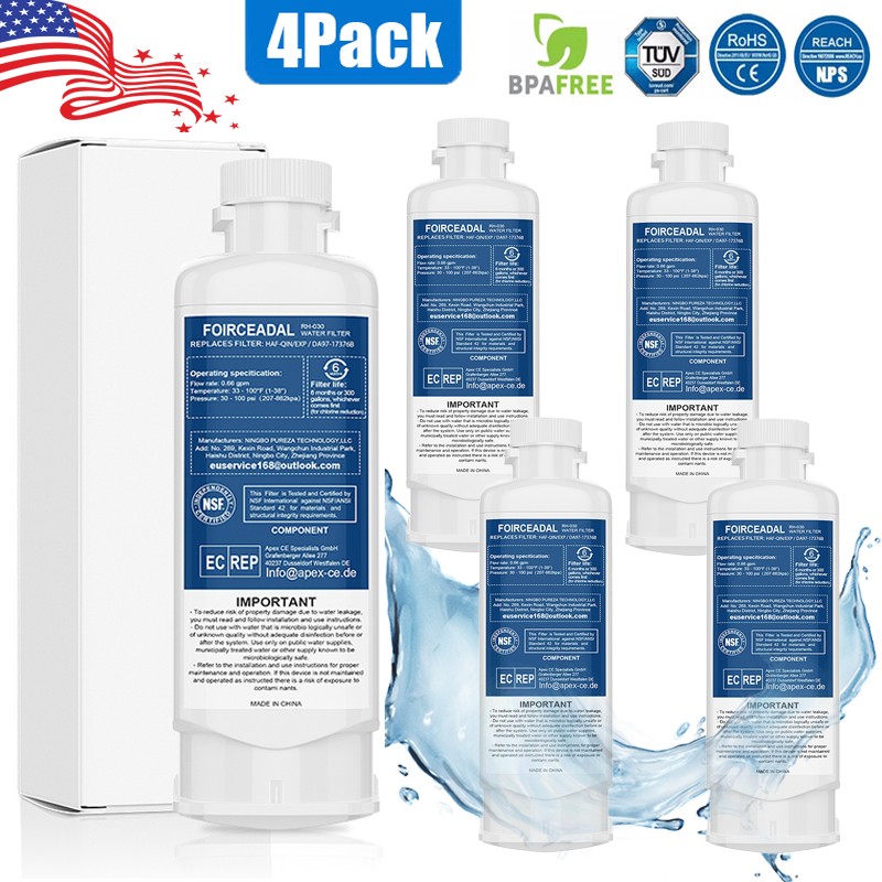 4Pcs for Samsung DA97-17376B HAF-QIN/EXP REFRIGERATOR Replace Water &Ice Filter