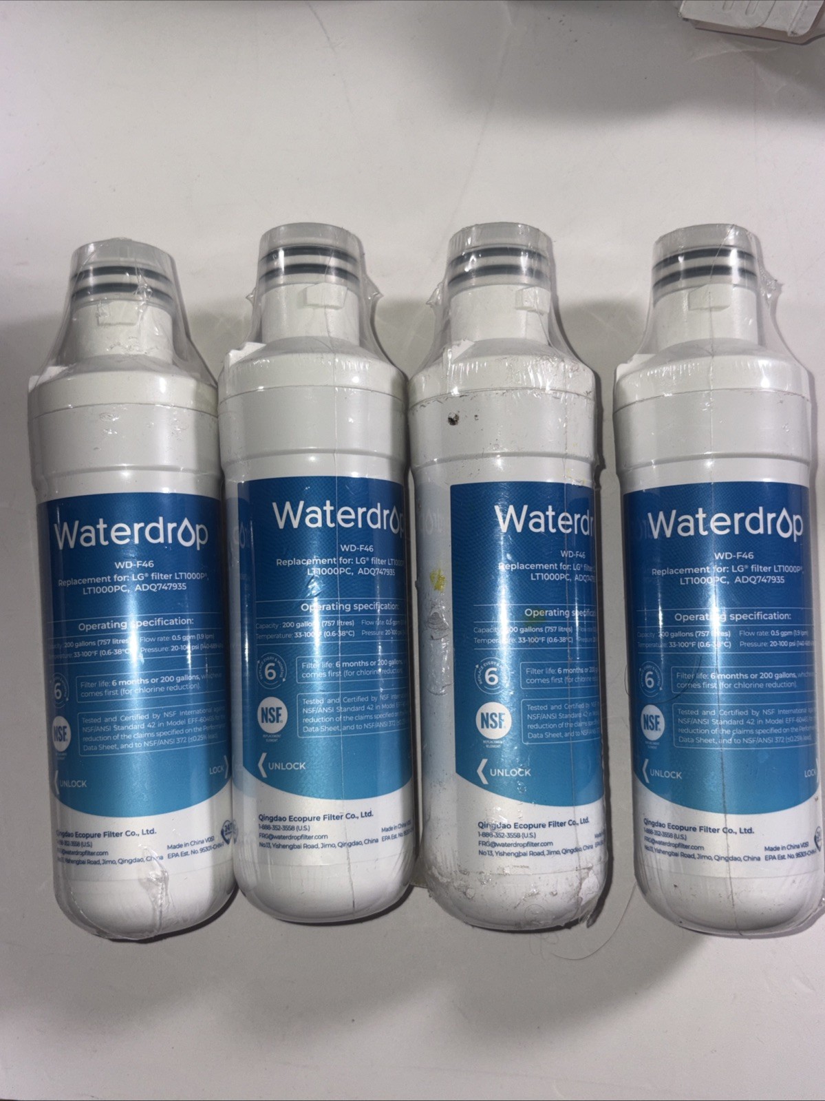 Waterdrop WD-F46 Water Filter 4-Pack New Sealed