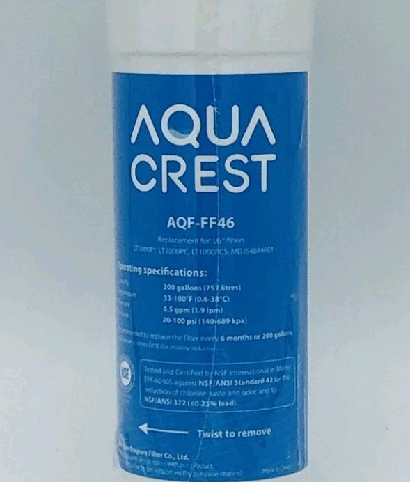 AQUA CREST AQF-FF46 LT1000PC ADQ747935 Refrigerator Water Filter Replacement