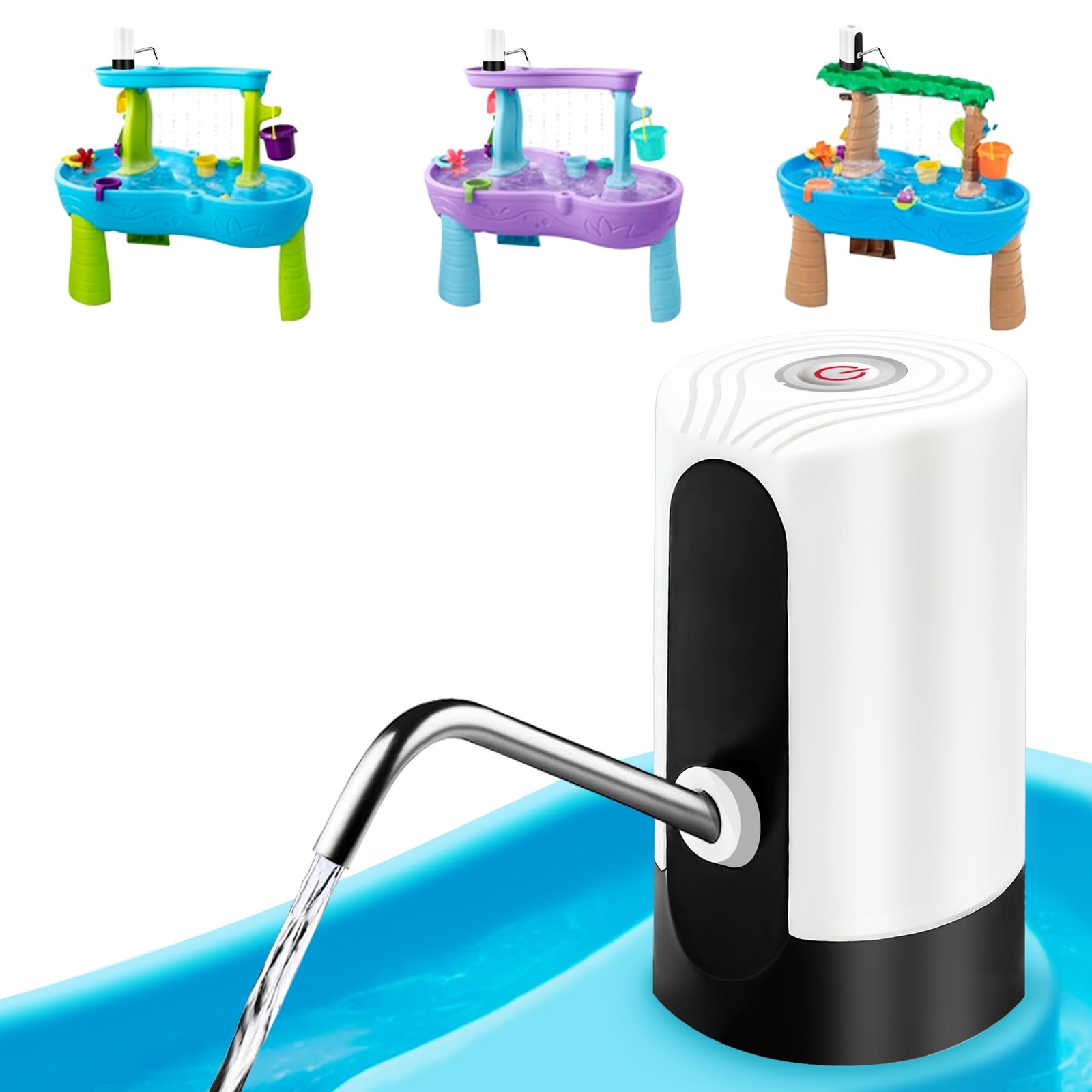 Water Table Pump, Portability Electric Water Pump with USB Data Cable,White A…