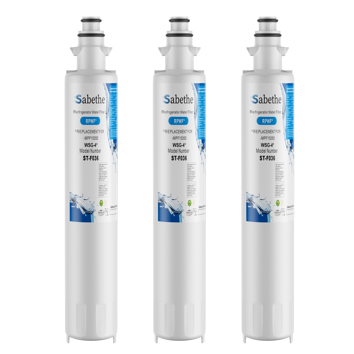 6 Pack Water Filter Replacement for Refrigerator WSG-4 DWF-36, R-3600, MPF15350