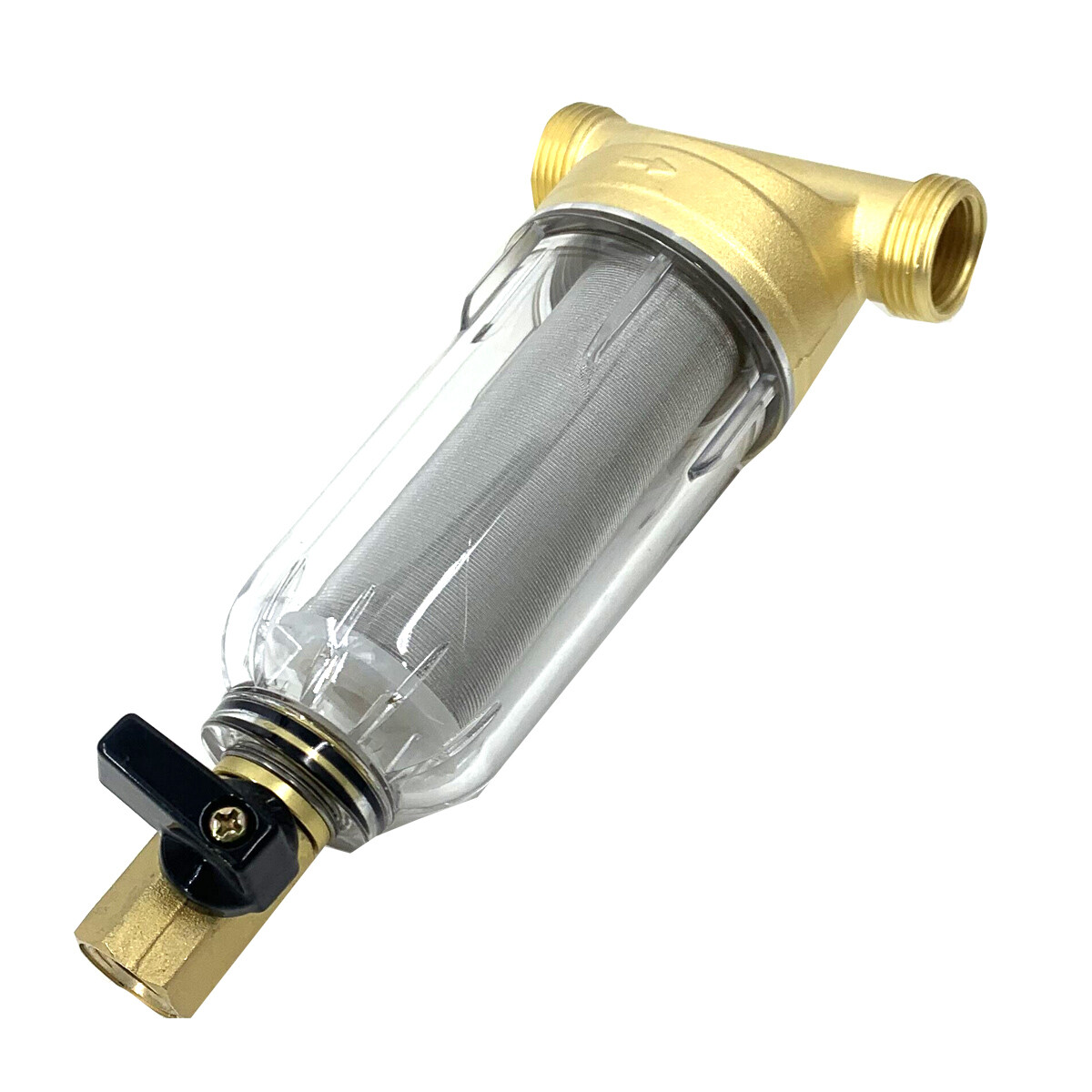Spin Down Filter Reusable Whole House Sediment Water Filter 1″ MNPT+ 3/4″ FNPT