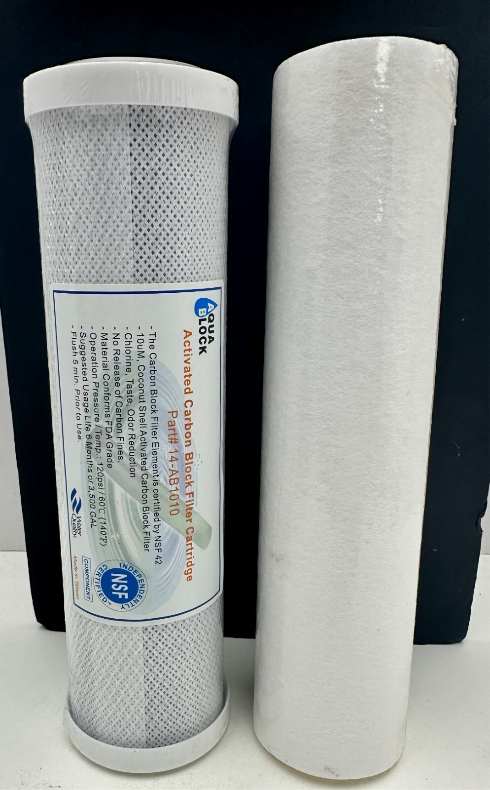 Aqua Block Activated Carbon Block Cartridge 14-AB1010 & Sediment Water Filter