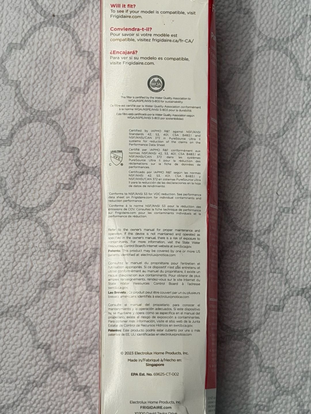 Frigidaire PureSource Ultra II Refrigerator Water Filter EPTWFU01