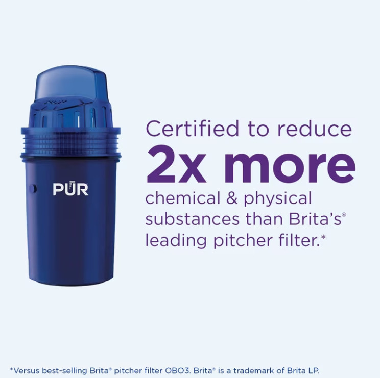 PUR 30 Cup Water Filtration Dispenser DS1800Z Blue White 1 Filter