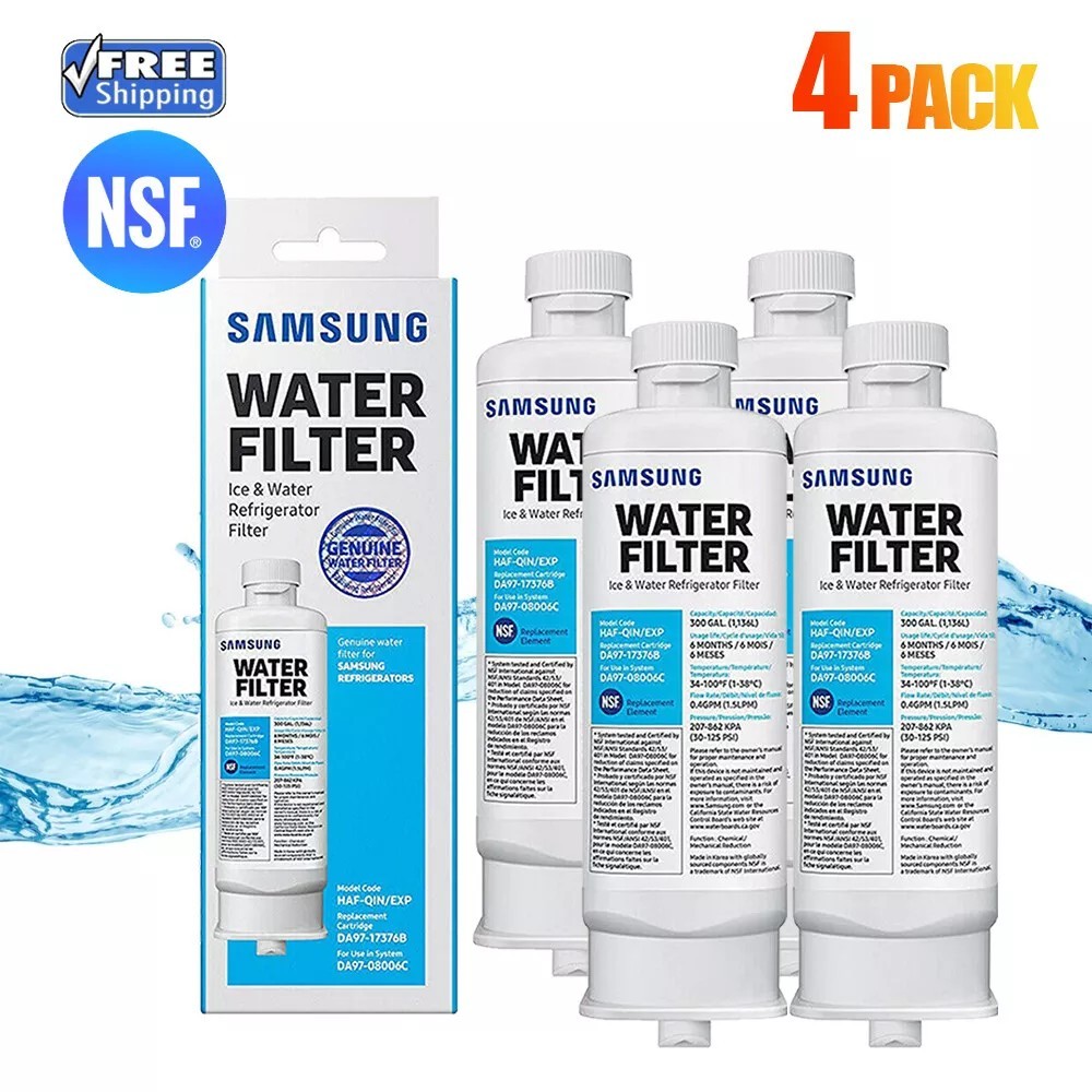 4 PACK Samsung DA97-17376B HAF-QIN/EXP REFRIGERATOR Water Filter