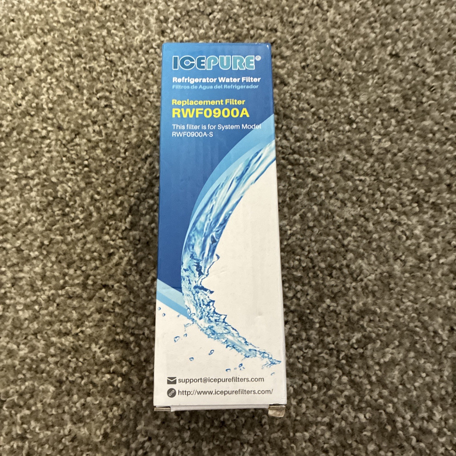 IcePure RWF0900A Replacement Refrigerator Water Filter 300 gal New Sealed in Box