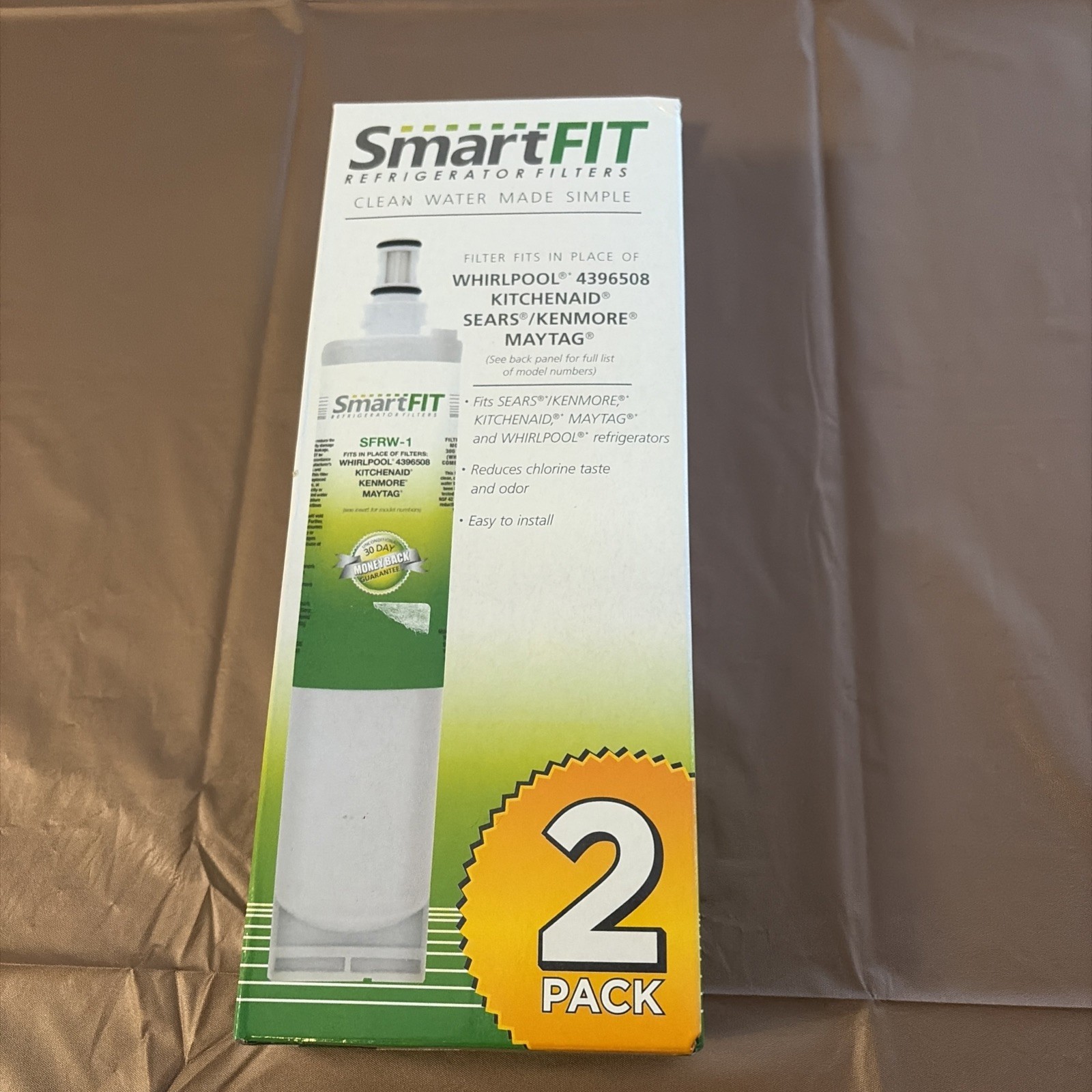 2-Pack SmartFit Refrigerator Filter SFRW-1 for Whirlpool 4396508, FREE SHIPPING