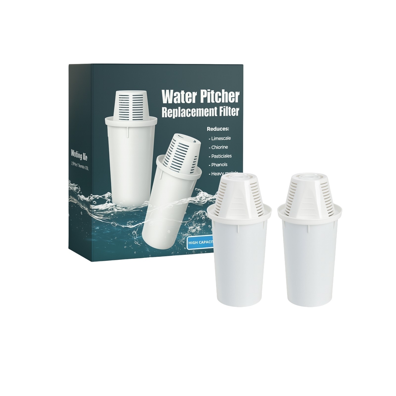 Nispira Water Filter Replacement for Nakii and Aquaphor Water Pitcher, 2 Packs