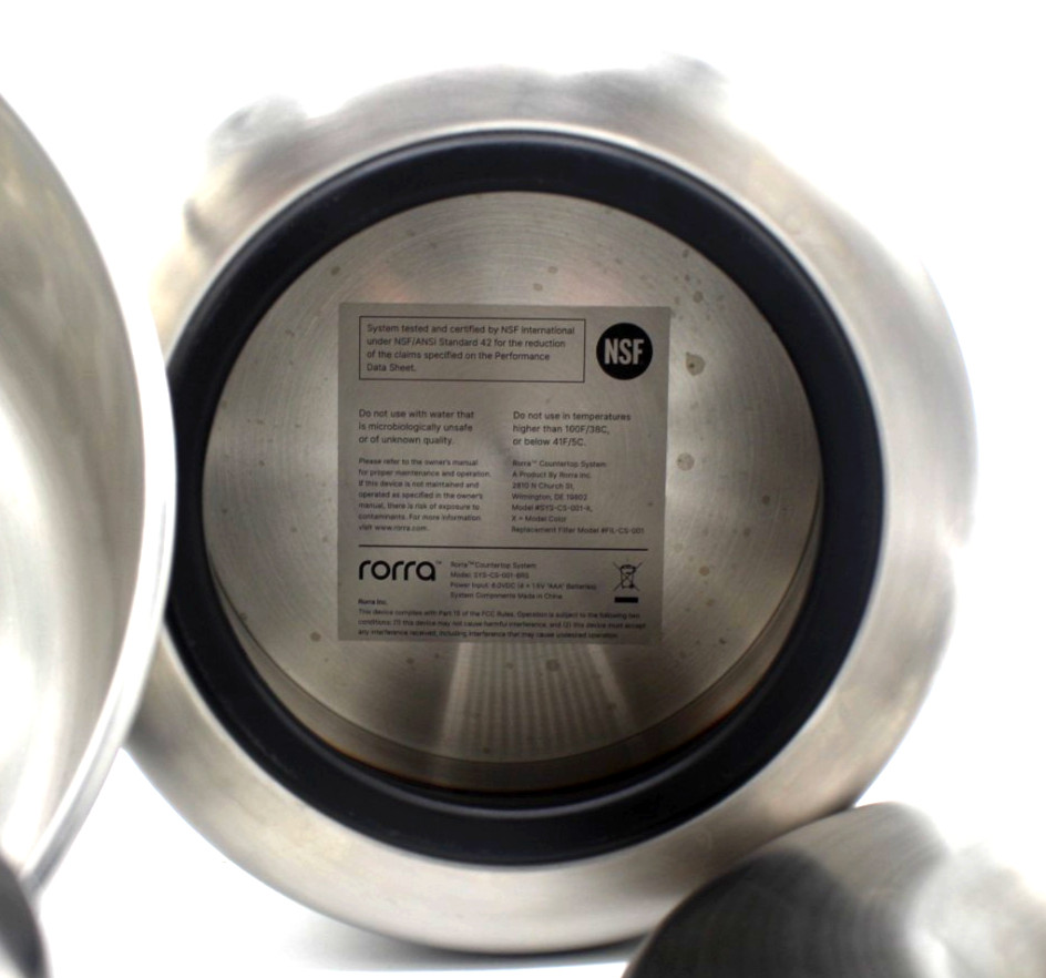 RORRA Countertop Water Filtration System Stainless Steel 2.5 gallon NEEDS FILTER