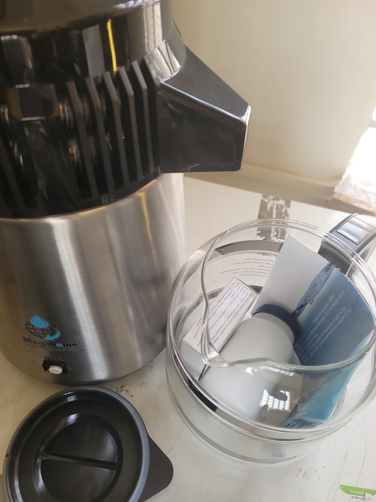 Megahome Stainless Steel Water Distiller With Glass Carafe