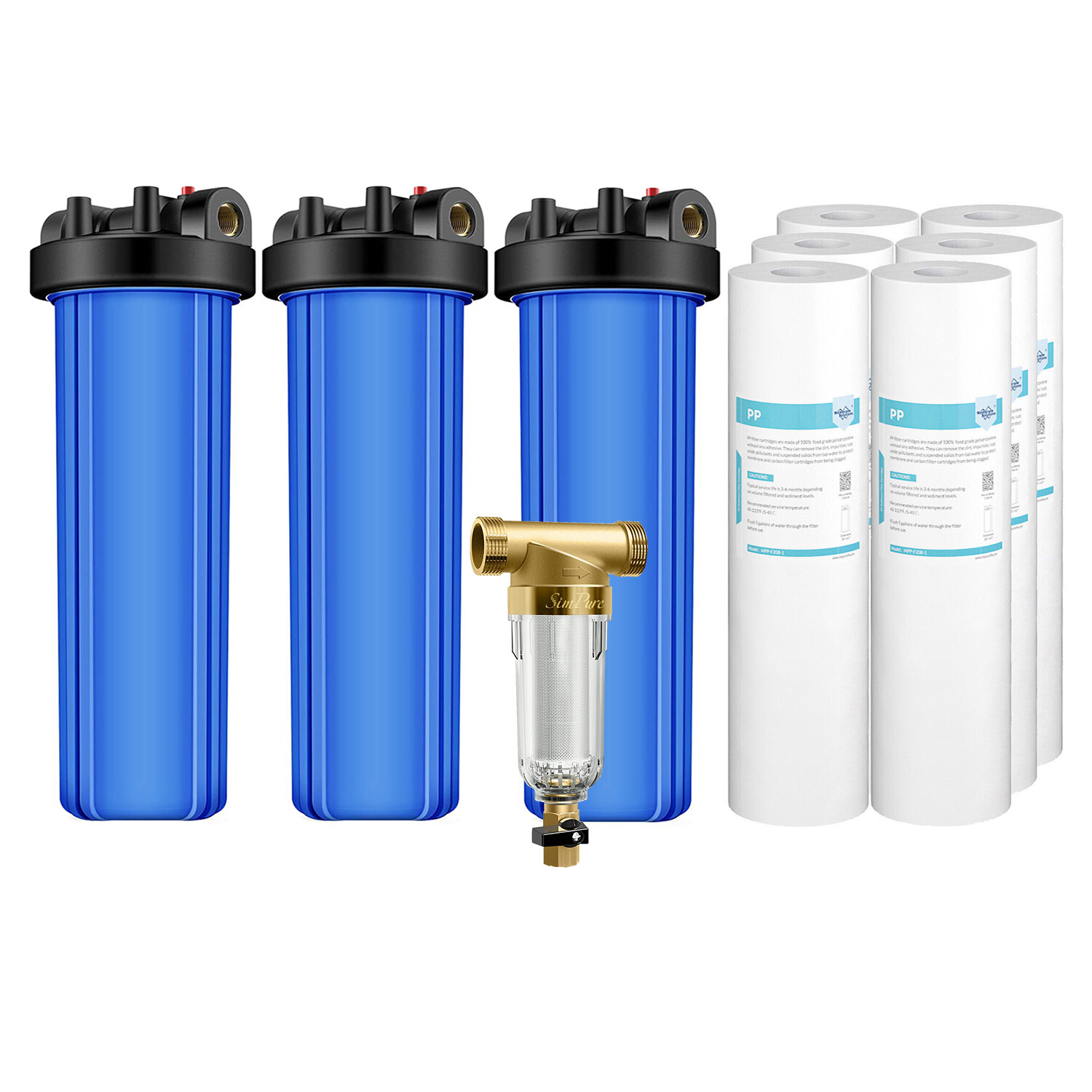 20 Inch Home Whole House Water Filter Housing System 20″ x 4.5″ Sediment 1″ NPT