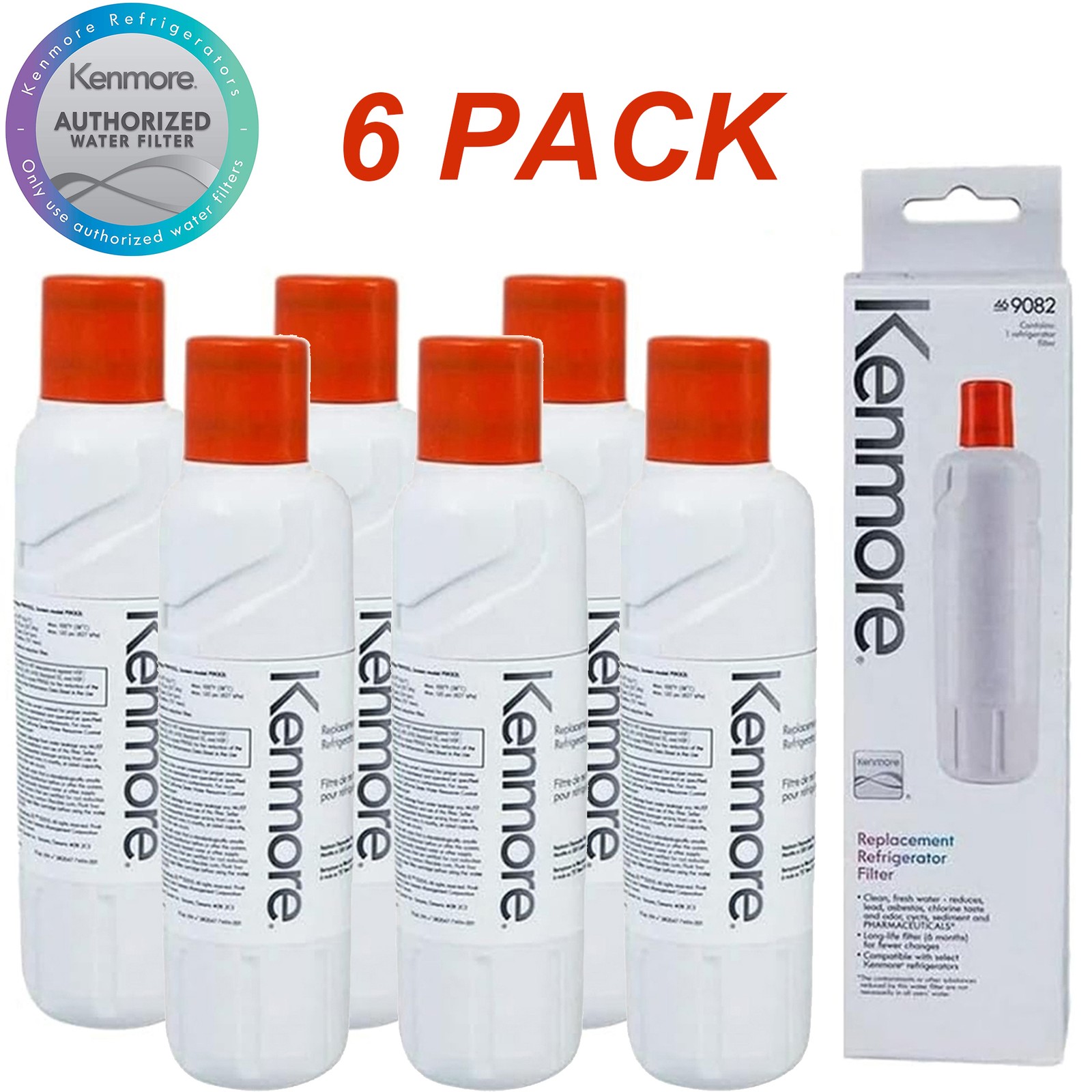 6 Pack For Kenmore 9082 Replacement Refrigerator Water Filter 469082 9903