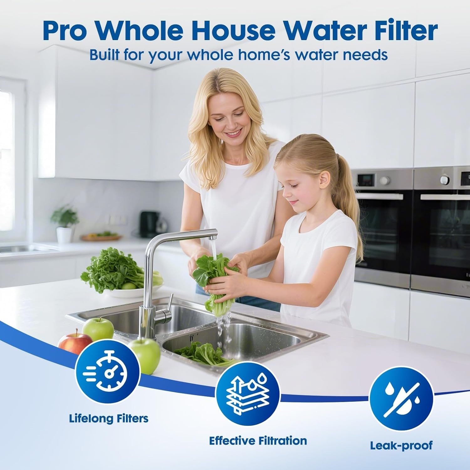 Whole House Water Filter Carbon Fiber 3-Stage High Flow 15 GPM