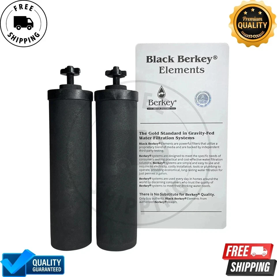 New Berkey Authentic Black BB9-2 Water replacement Filters Berkey Water System