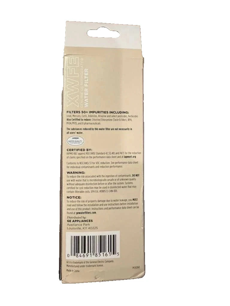 GE XWFE Water Filter for Refrigerator OEM Genuine Replacement