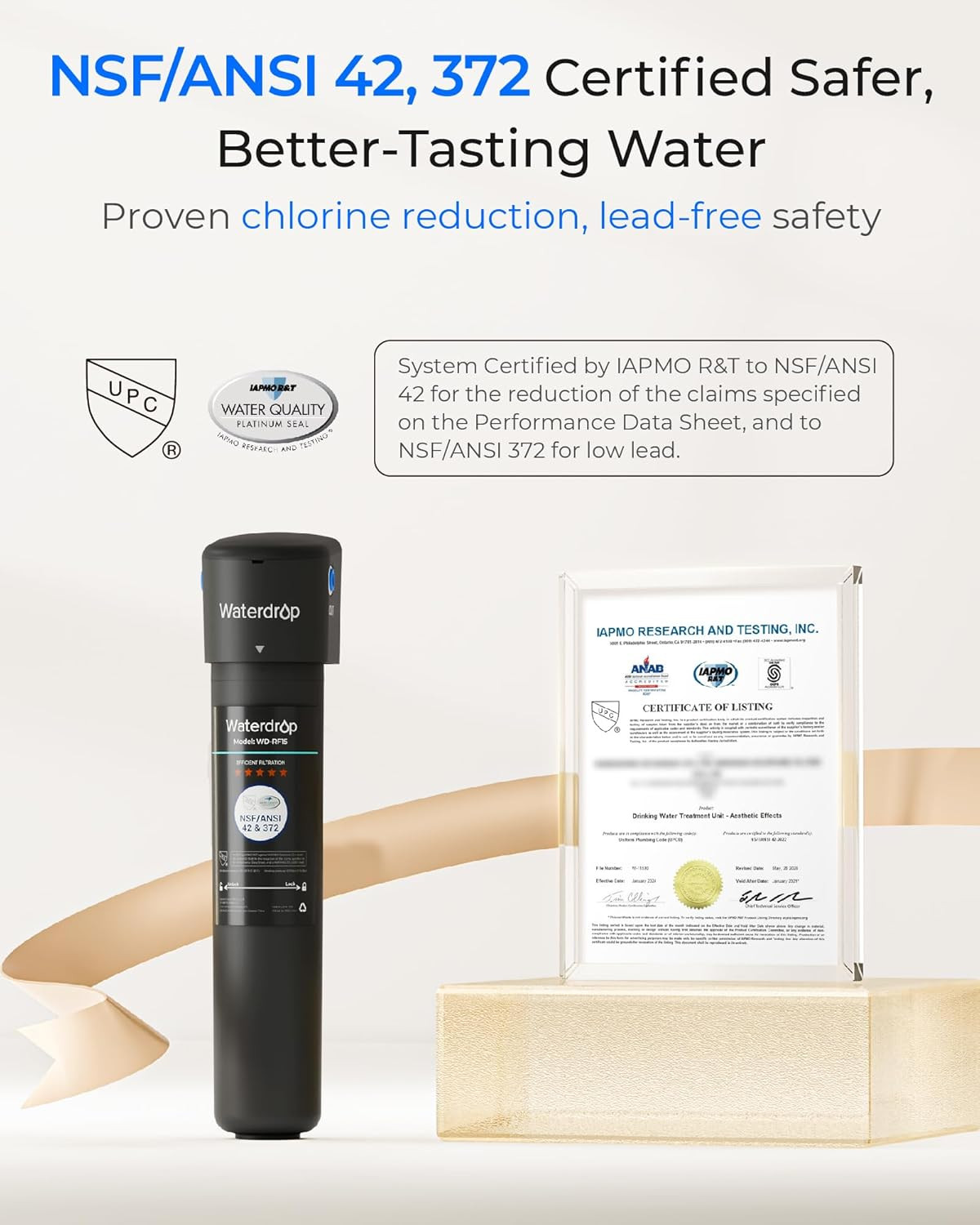 15UA under Sink Water Filter System, 2 Years, Reduces Lead, Chlorine, Bad Taste