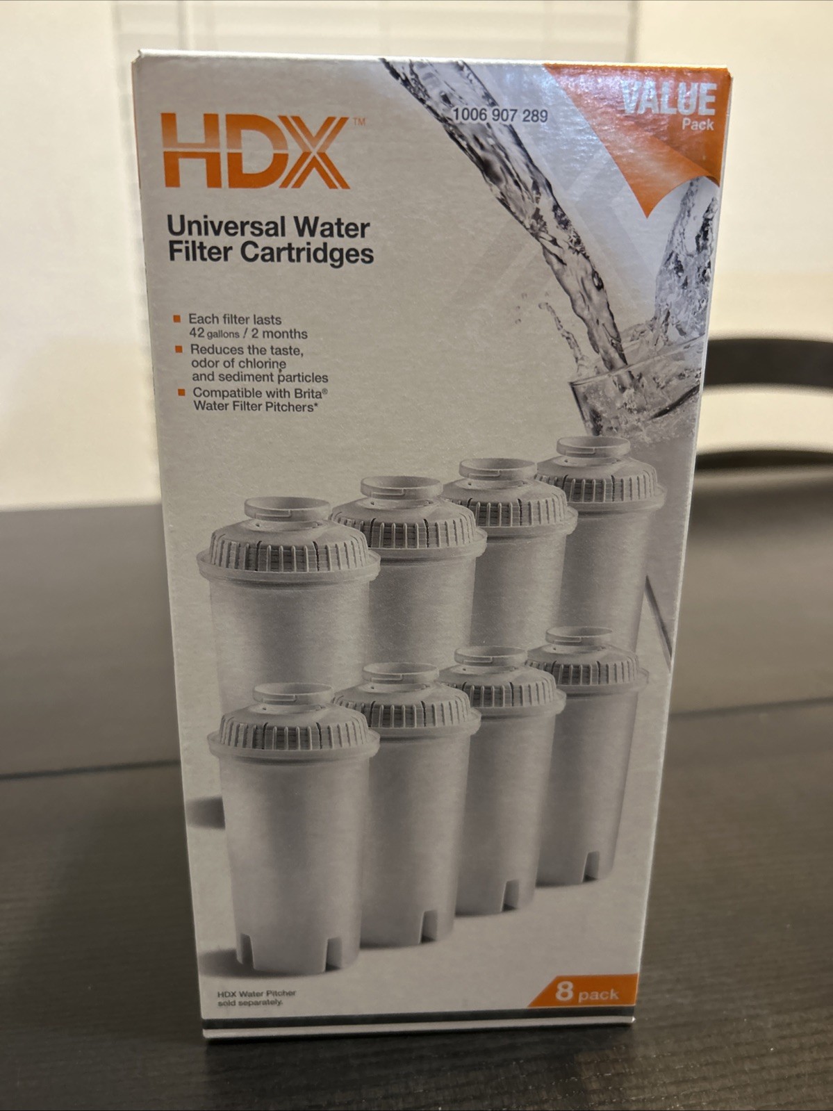 Water Pitcher Replacement Filter Cartridge Universal Fits Brita 8-Pack Filters