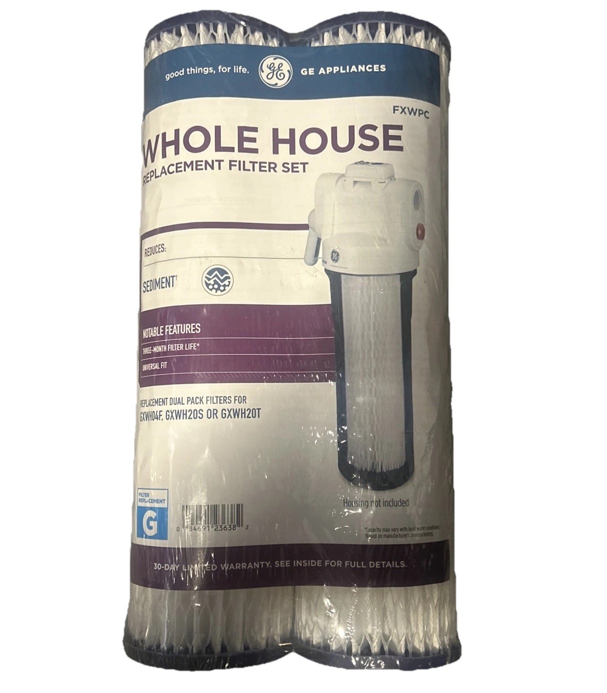 Genuine OEM GE FXWPC Water Filter, 2 Count (Pack of 2), White