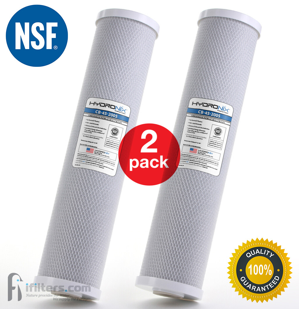 2 Pack – Hydronix CB-45-2005 CTO Whole House Coconut Shell Carbon Block Water