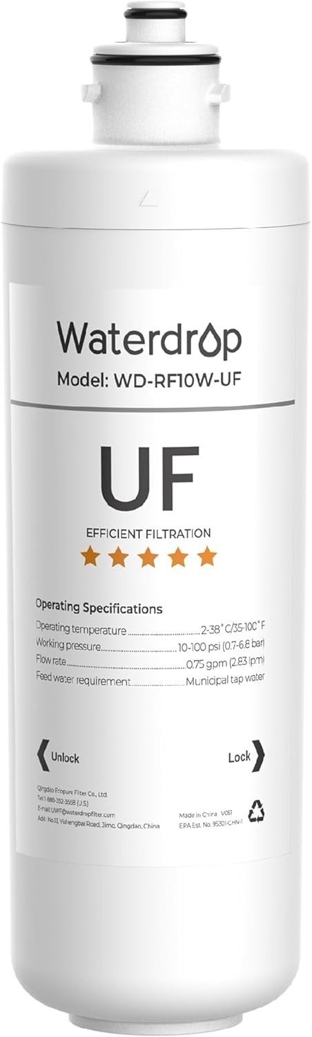 Waterdrop 0.01 μm Under Sink Water Filter Replacement for Waterdrop 10UAW-UF