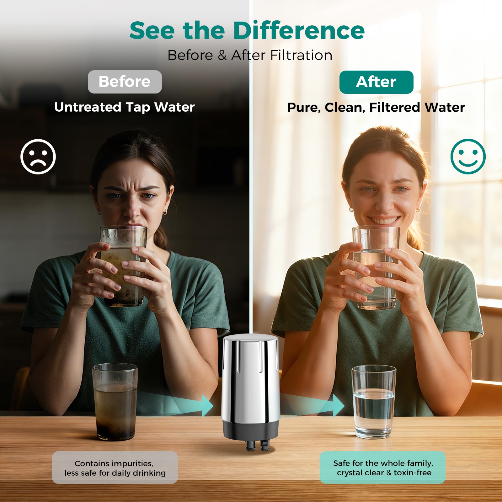 Fil-Fresh 2-PCS FR-200 Faucet Filter Replacement for Brita Tap Water Filtration