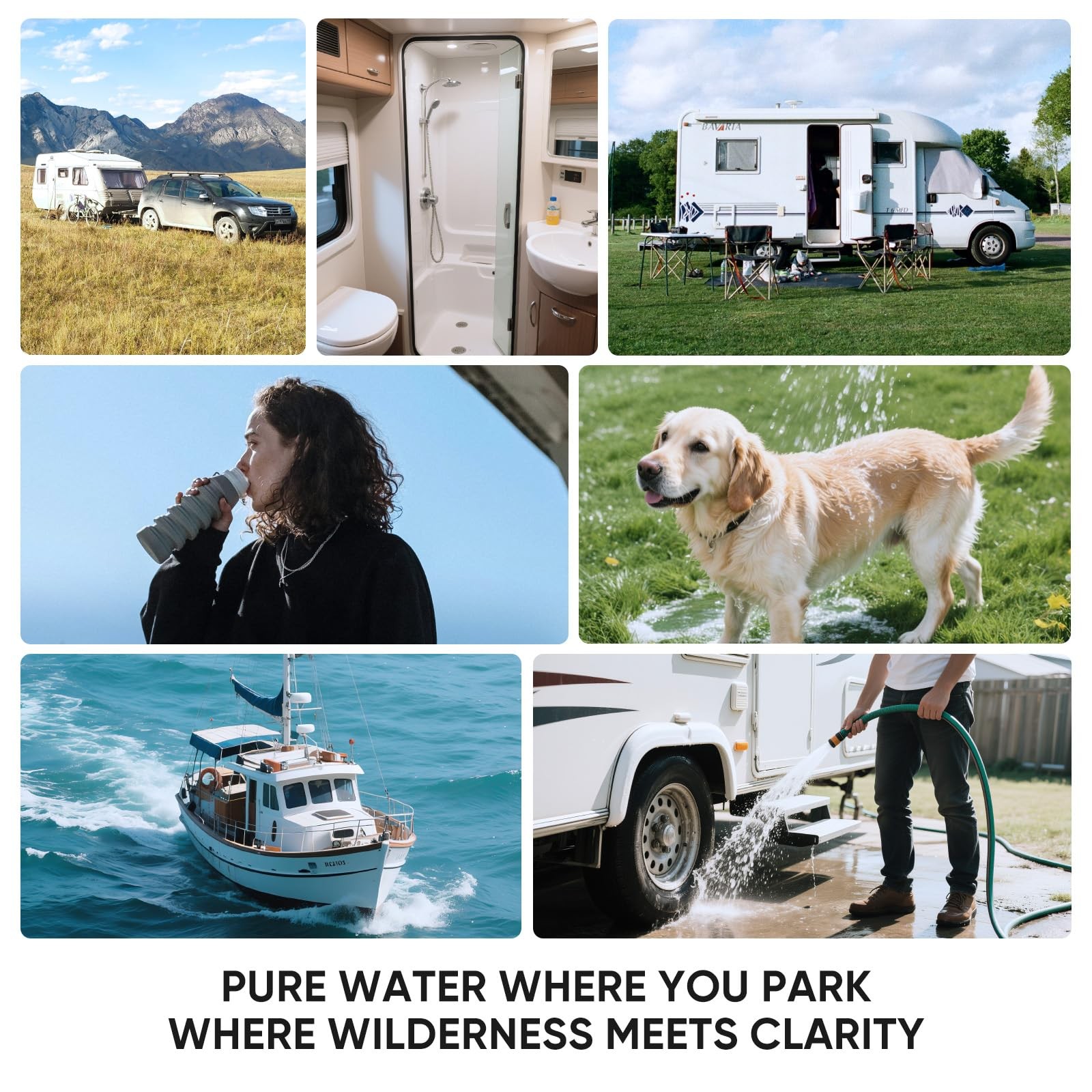 PUREPLUS RV Dual Stage Water Filter System, Includes Two Cartridges and Blue
