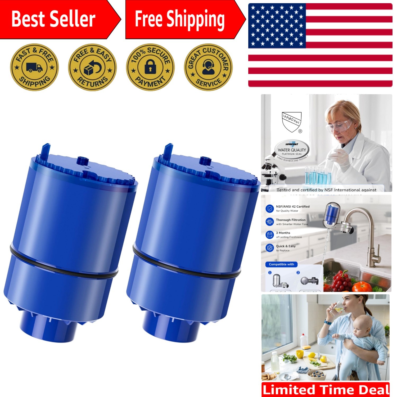 2-Pack PUR Water Filter Replacement – NSF Certified Activated Carbon Filtration