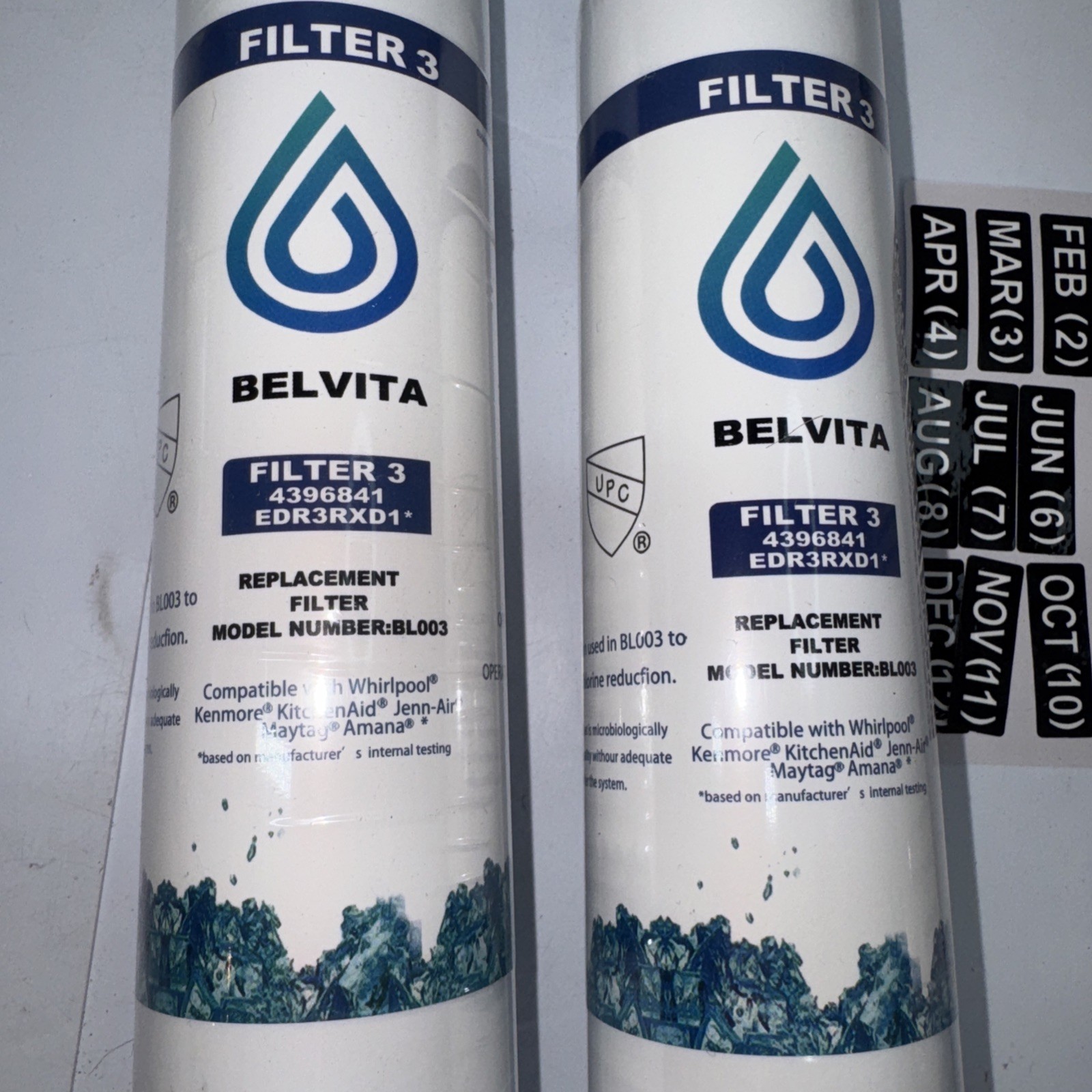 2 Belivita Ice and Water Refrigerator Filter 300 Gal – 4396841 EDR3RXD1