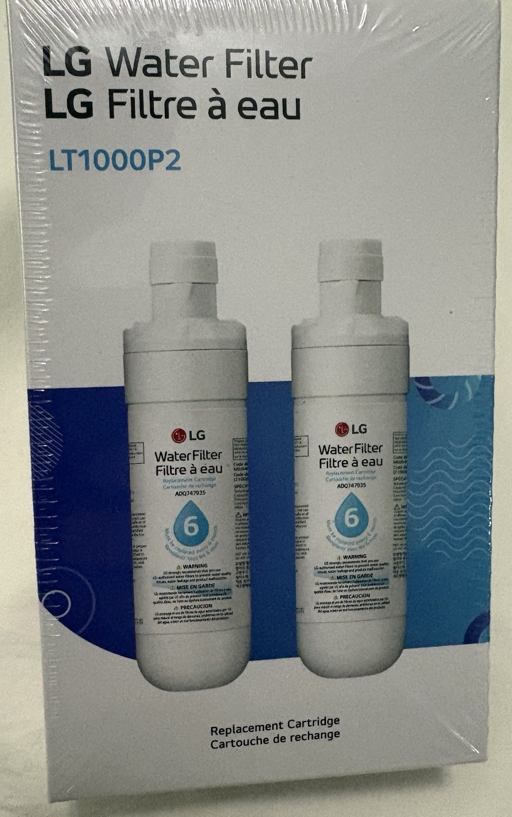 LG LT1000P2 Water Filter Replacement Cartridge 2 Pack White Box OEM