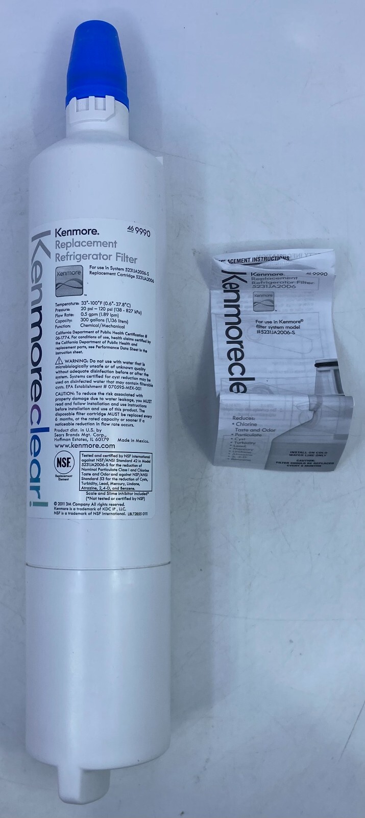 Kenmore Clear Premium Refrigerator Filter Replacement 469990 NEW OPEN BOX
