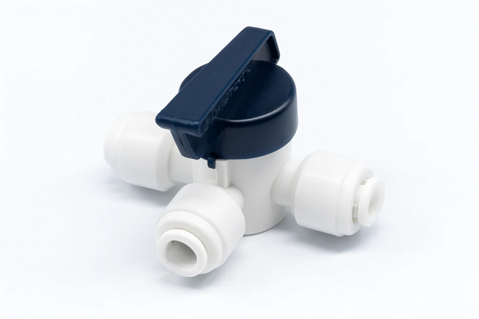 3-Way 1/4″ Push Connect Ball Valve for RO Water Filter Systems | LiquaGen