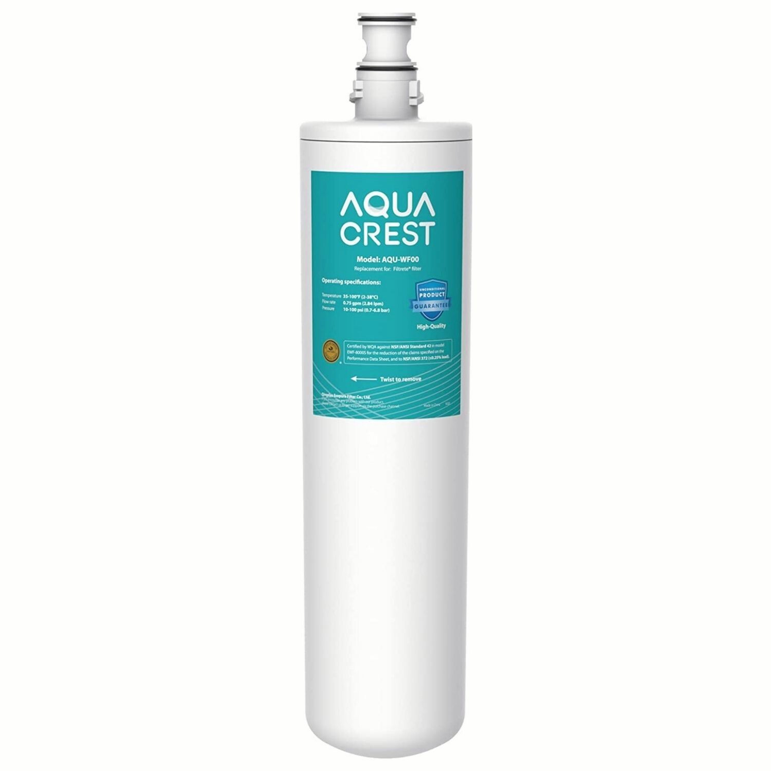 AQUA CREST 3US-PF01 Under Sink Water Filter,NSF 42 Certified (1 Pack )