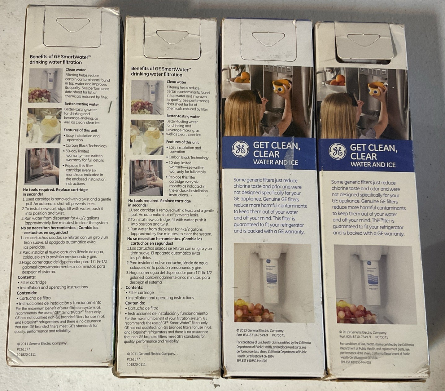 4 New Genuine GE MSWF Refrigerator Water Filter Cartridge SmartWater