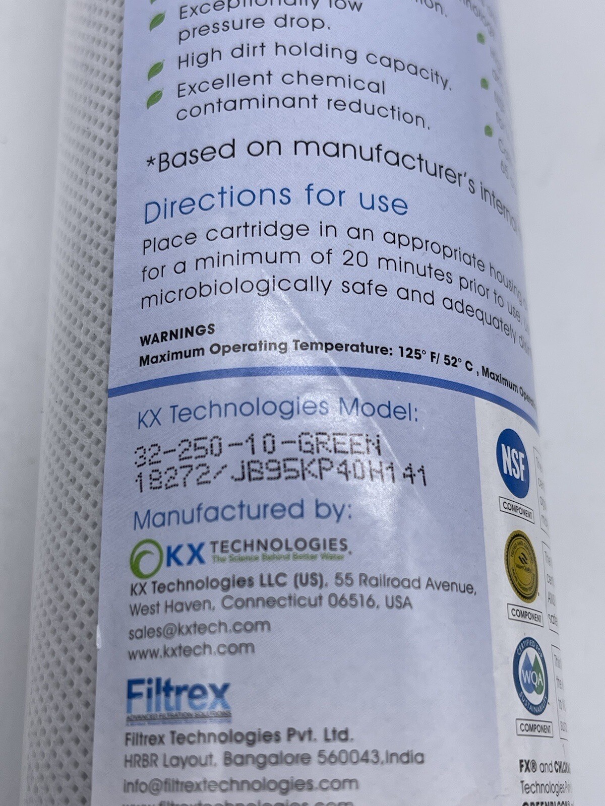 Matrikx CTO 32-250-MATRIKX Green JB95KP40H141 Water Filter