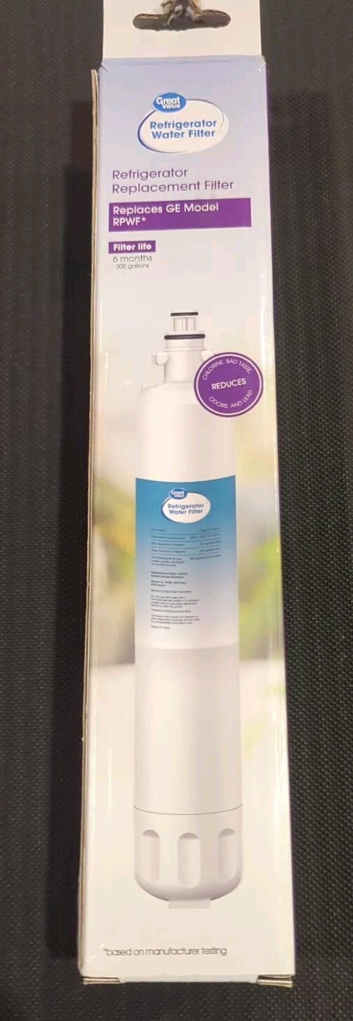 Great Value Refrigerator Water Filter Replaces GE Model RPWF 6months 300 gal