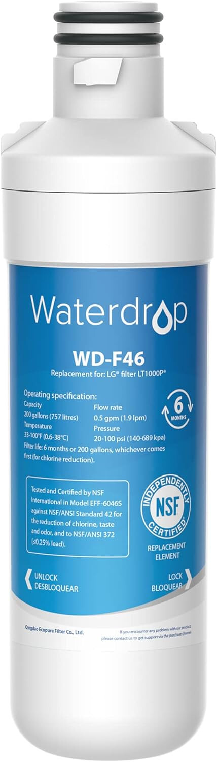 Waterdrop Model WD-F46 Refrigerator Water Filter Replacement