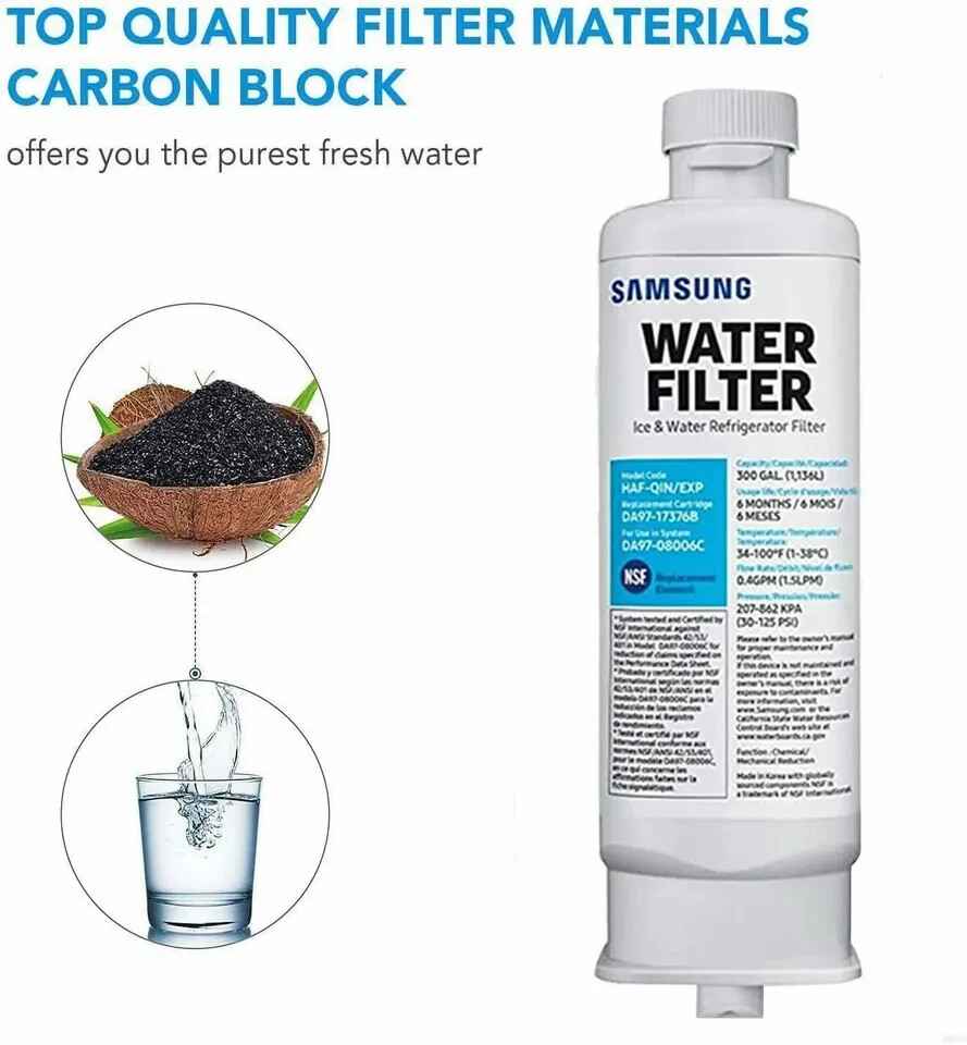 4 PACK Samsung DA97-17376B HAF-QIN/EXP REFRIGERATOR Water Filter