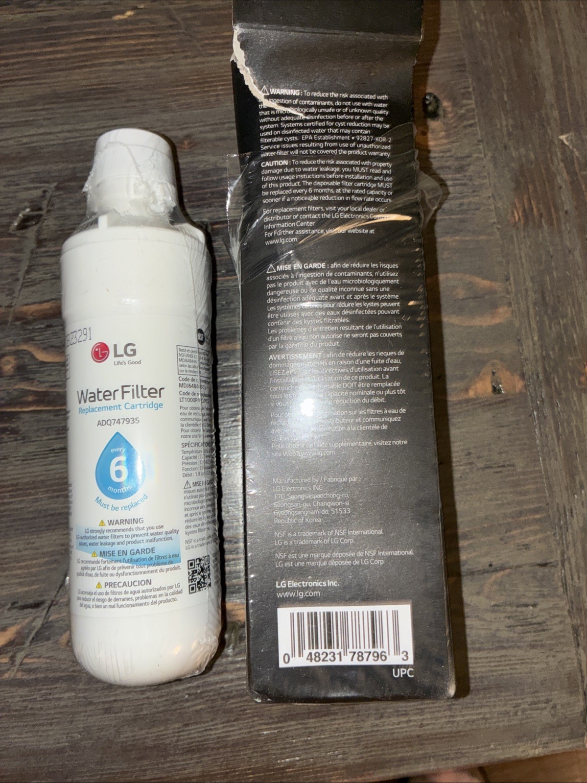 (NEW) LG Water Filter Replacement Cartridge LT1000P/PC/PCS. Box Has Small Tare.
