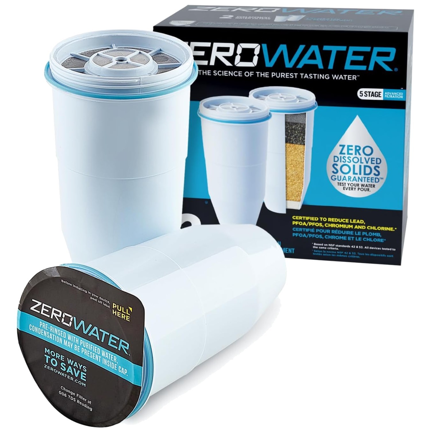 BPA-Free 5-Stage Water Filters – Lead & PFOA Reduction, 2-Pack | Clean Water