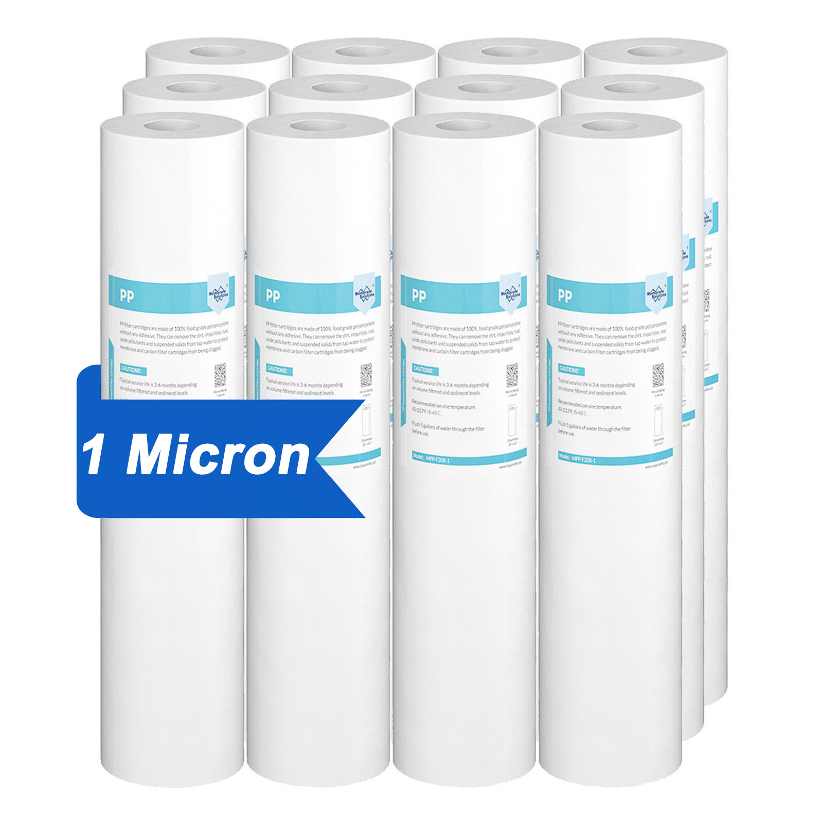 1-12 Pack 1 Micron 20×4.5″ Big Blue Sediment Water Filter Cartridges Replacement