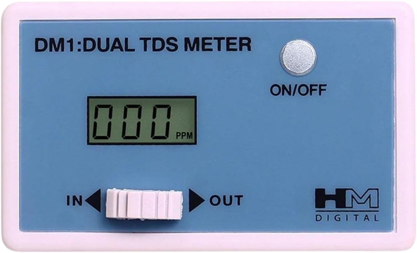 In-Line Dual TDS Monitor, 0-9990 ppm Range, +/- 2% Readout Accuracy,Blue & White