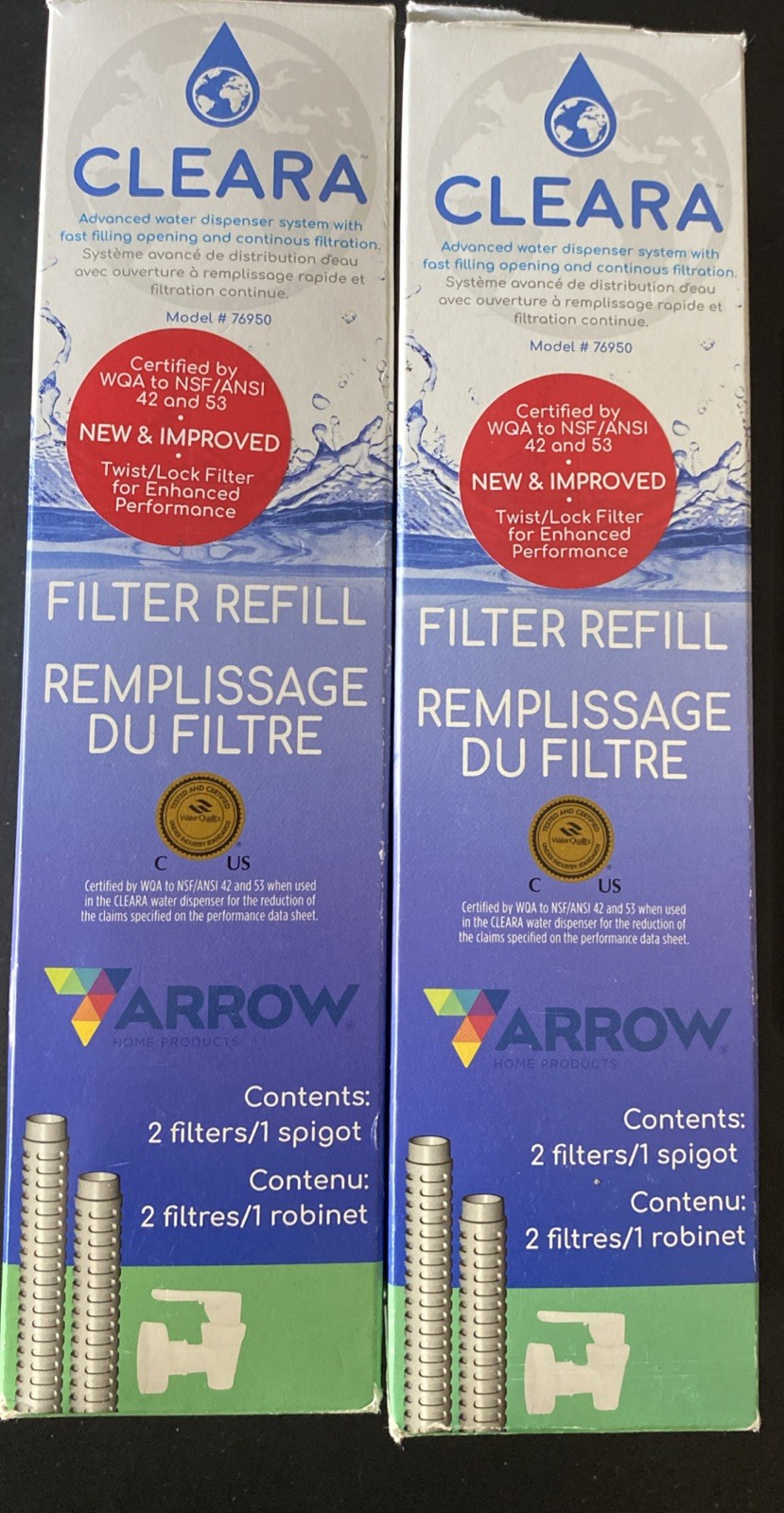 Cleara Arrow 4 Filter Refill Replacement 2 Boxes, 4 Filters Model 76954 BPA Free
