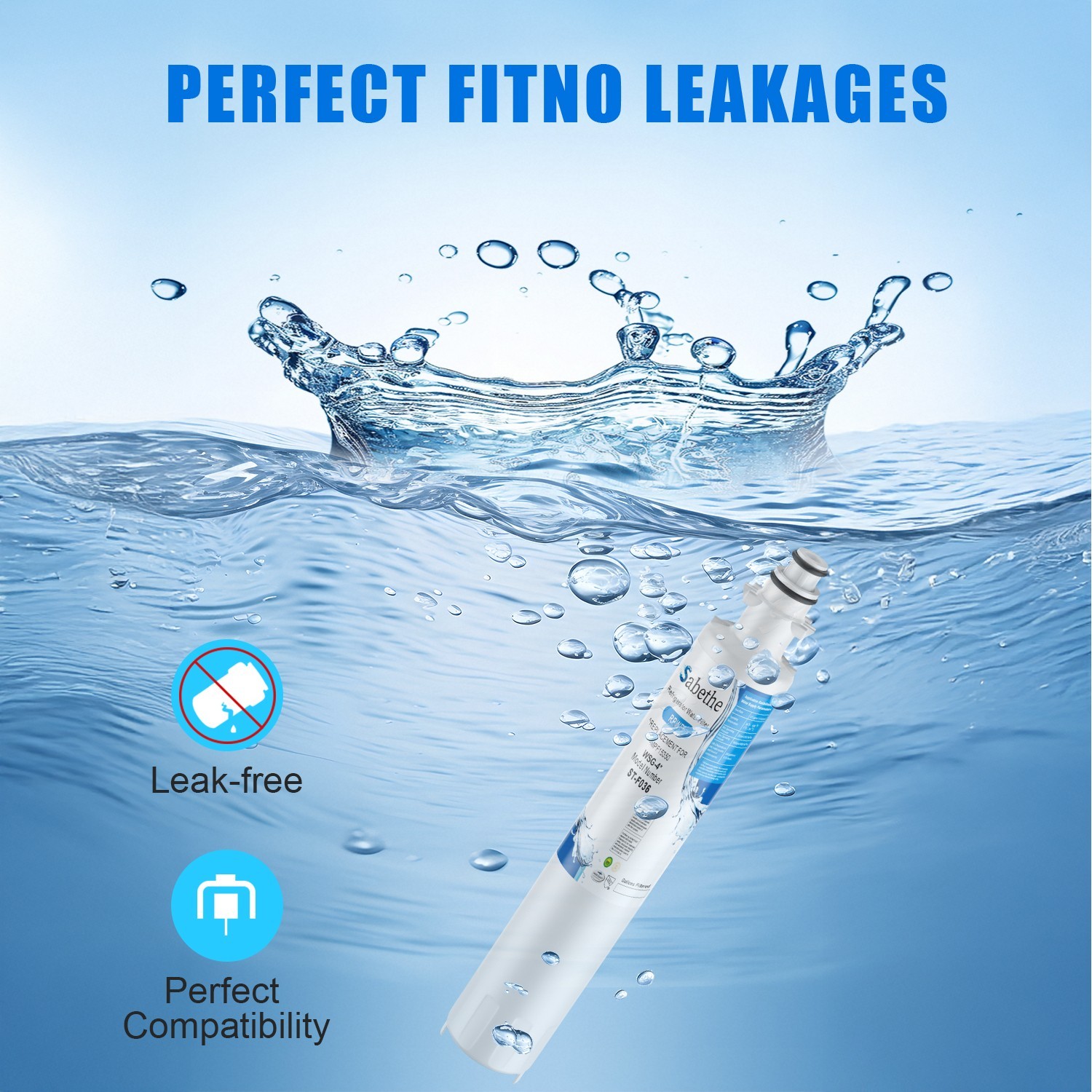 6 Pack Water Filter Replacement for Refrigerator WSG-4 DWF-36, R-3600, MPF15350
