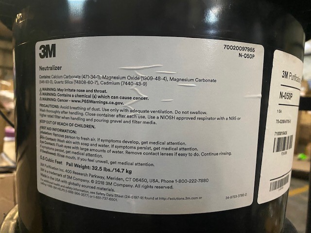 3M N-050P Neutralizer for 3MCBF Series 70-0200-9795-5, 0.5 CF, 32.5 lb