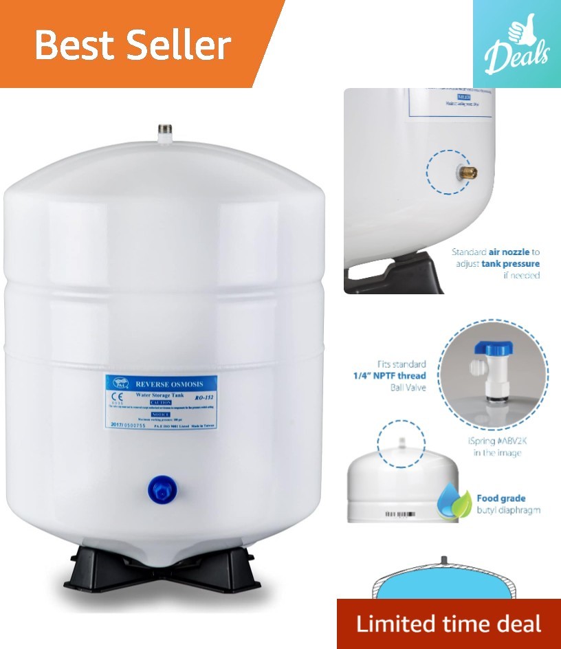 Metal 5.5 Gallon Pressurized Water Tank for Home RO Systems – Sleek Design
